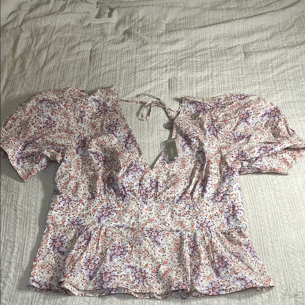 J. Crew Multicolor Floral Blouse size 14
